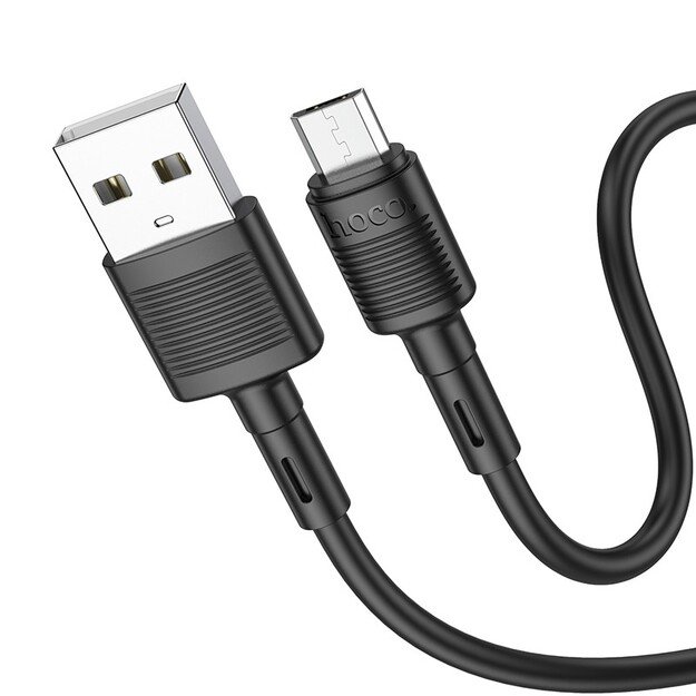 USB kabelis Hoco X83 USB-A to MicroUSB 1.0m juodas