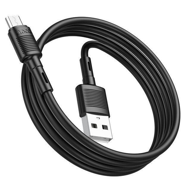 USB kabelis Hoco X83 USB-A to MicroUSB 1.0m juodas 2