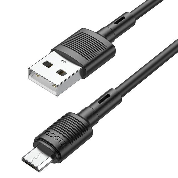 USB kabelis Hoco X83 USB-A to MicroUSB 1.0m juodas 1