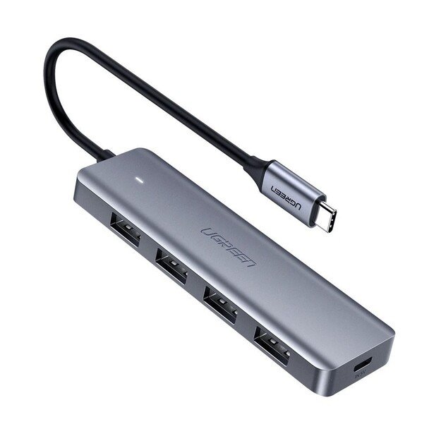 USB &scaron;akotuvas Ugreen CM219 USB-C to 4xUSB-A (USB-C Power Supply) pilkas