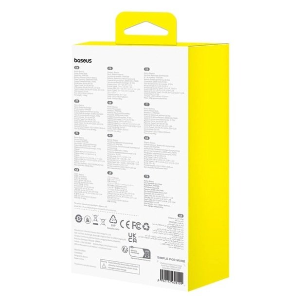 Baseus Airpow 20W 20000mAh Power Bank with White Baseus Simple Series USB-A - USB-C 50cm Cable &ndash; Blue 1