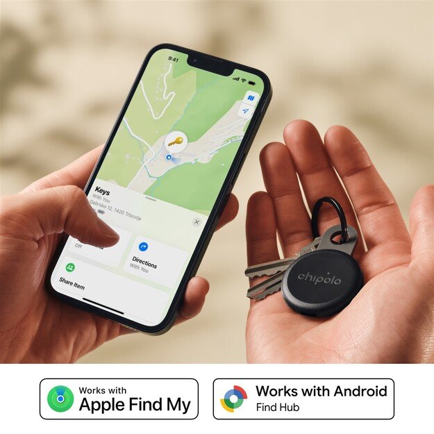 Chipolo LOOP &ndash; Rechargeable Bluetooth Tracker with Silicone Loop for iOS & Android, Charcoal