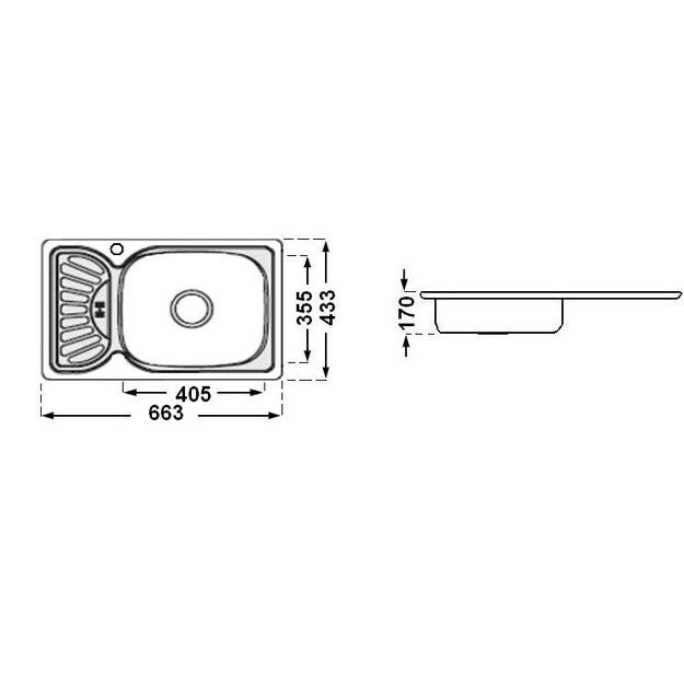 Nerūdijančio plieno plautuvė 897 kairė su sifonu 1