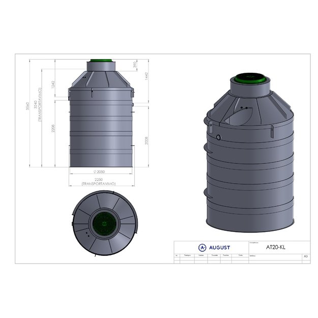 Nuotekų valymo įrenginys AT20KL 1242mm įgilinim. (18 žm.) 1
