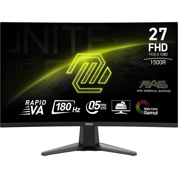 LCD Monitor|MSI|MAG 27C6F|27 |Gaming/Curved|Panel VA|1920x1080|16:9|180Hz|0.5 ms|MAG27C6F