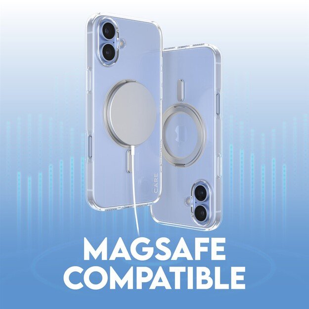 CARE Feature case with Silver Kickstand MagSafe iPhone 16 Plus, Transparent 6