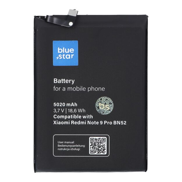 Battery for Xiaomi Redmi Note 9 Pro (BN52) 5020 mAh Blue Star