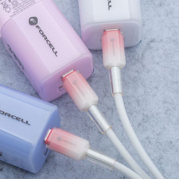 Cable USB C to Lightning Forcell F-Energy PD 3A 27W Gradient 1 m C356 white 4