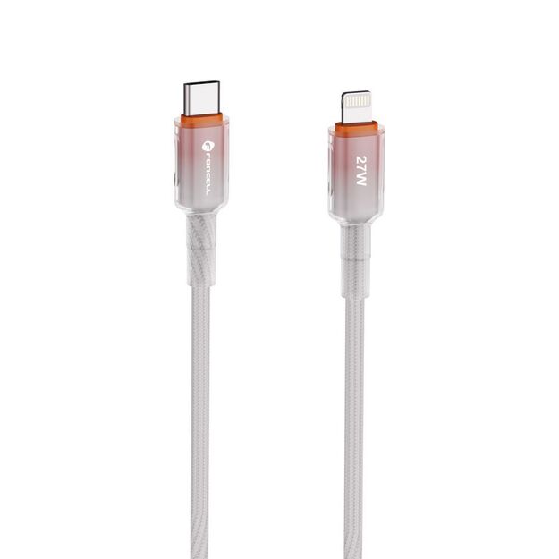 Cable USB C to Lightning Forcell F-Energy PD 3A 27W Gradient 1 m C356 white 8