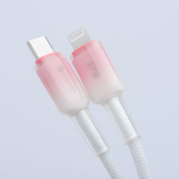 Cable USB C to Lightning Forcell F-Energy PD 3A 27W Gradient 1 m C356 white 3
