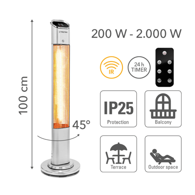 Anglies pluo&scaron;to infraraudonųjų spindulių &scaron;ildytuvas Trotec IRS 2050 E 2