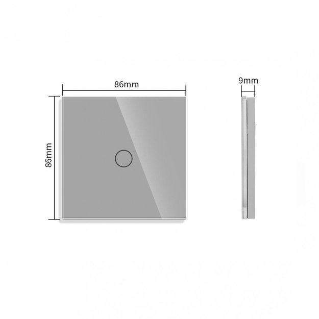 Vienpolis sensorinis jungiklio dangtelis Feelspot, pilkas, 86x86mm 2