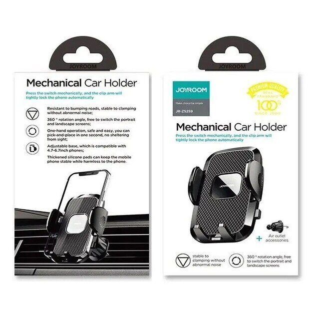 Automobilinis telefono laikiklis Joyroom JR-ZS259 (air vent) juodas 5