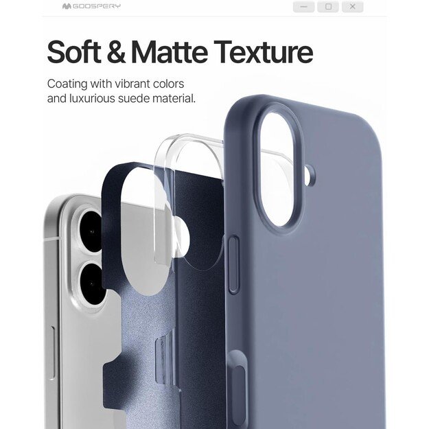 Dėklas Mercury Pure Magsafe Silicon Case Apple iPhone 17 levandos pilka 3