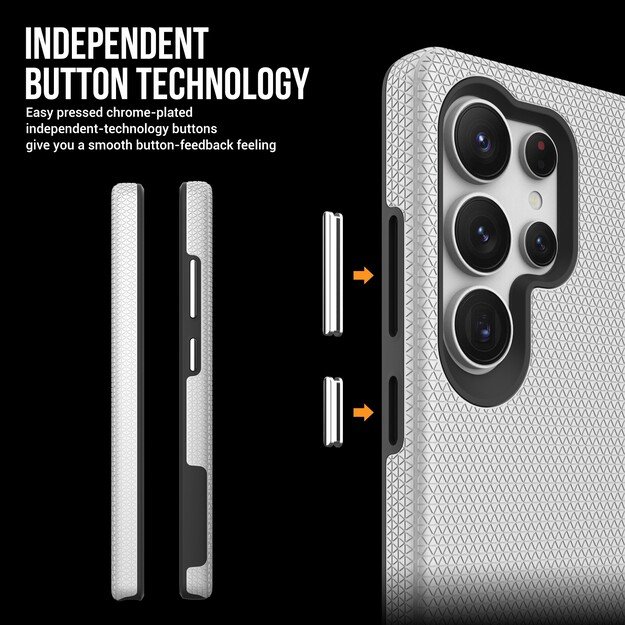 Dėklas Perfectionists Triangle Case Samsung S908 S22 Ultra 5G sidabrinis 4