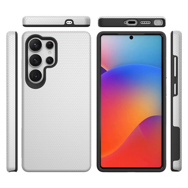 Dėklas Perfectionists Triangle Case Samsung S908 S22 Ultra 5G sidabrinis 2