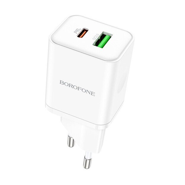 Įkroviklis Borofone BN7 20W USB-C/USB-A baltas