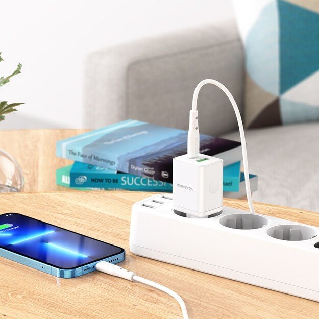 Įkroviklis Borofone BN7 20W USB-C/USB-A baltas 4