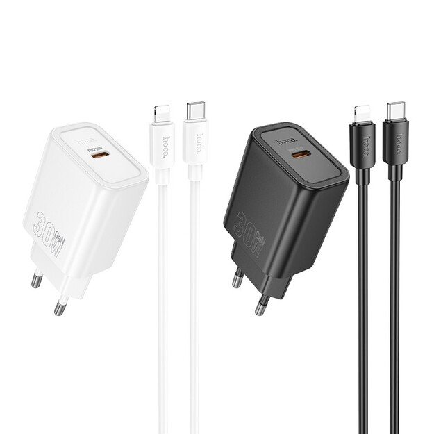 Įkroviklis Hoco N62 30W GaN USB-C + USB-C to Lightning cable 1.0m baltas 3
