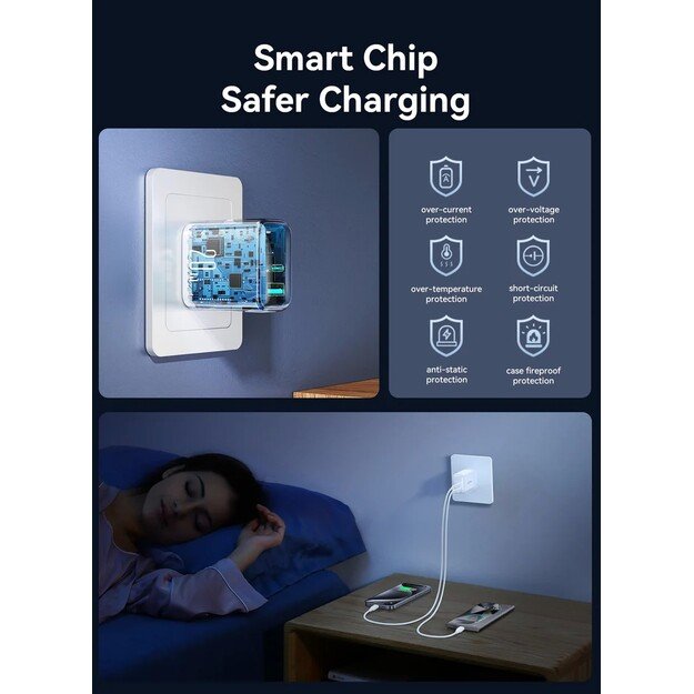 Įkroviklis Joyroom JR-TCF21 20W USB-C/USB-A baltas 4