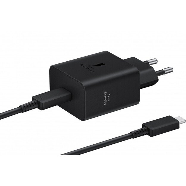 Įkroviklis Samsung EP-T4511XBEGEU 45W + USB-C to USB-C cable 1.8m juodas 1