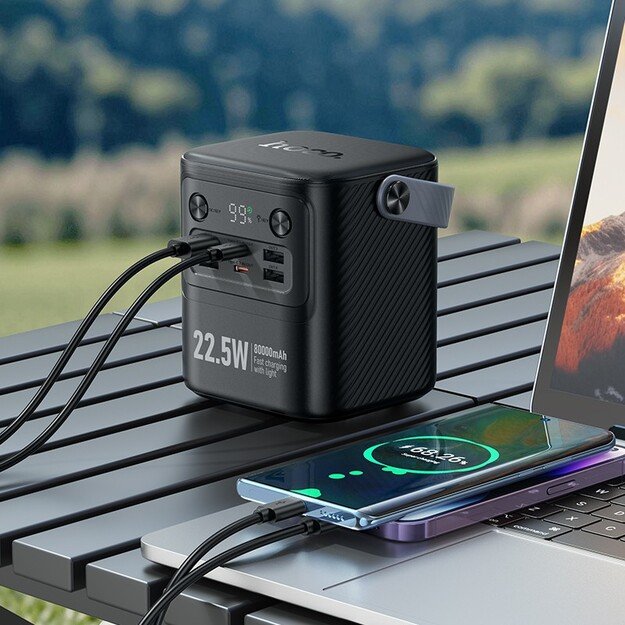 I&scaron;orinė baterija Power Bank Hoco J152 22.5W+PD20W 80000mAh juoda 3