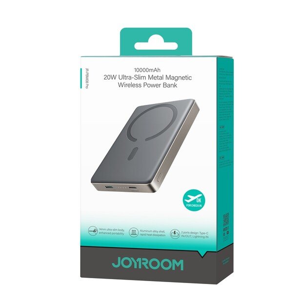 I&scaron;orinė baterija Power Bank Joyroom JR-PBM08 Pro 20W Magnetic Wireless 10000mAh Natural Titanium 1