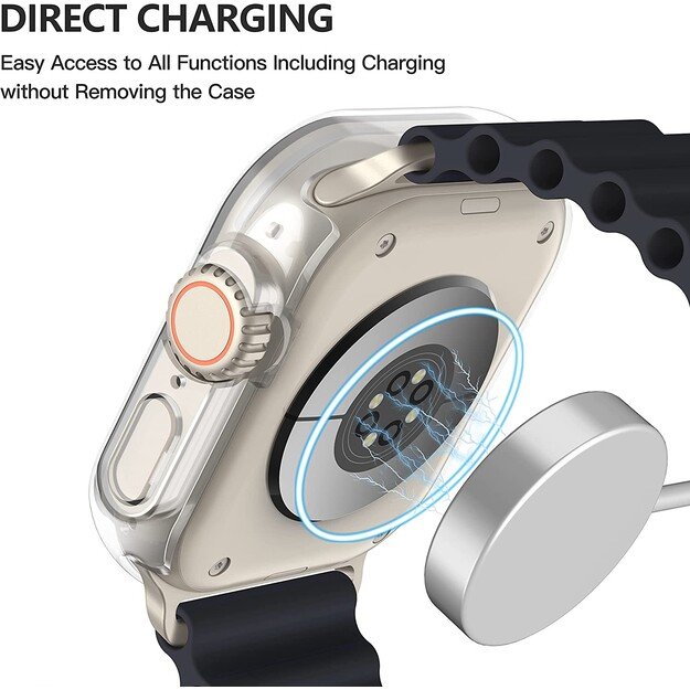 LCD apsauginis stikliukas/dėklas 360 degree cover Apple Watch 45mm skaidrus 1