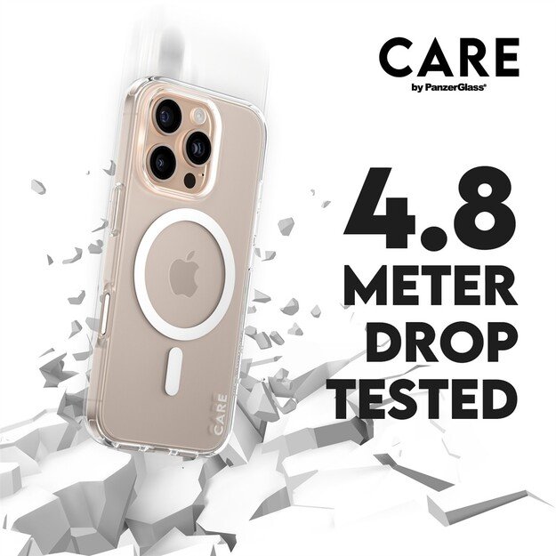 CARE Flagship case with White MagSafe iPhone 16 Pro, Transparent 6