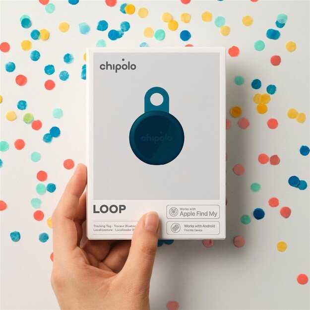 Chipolo LOOP &ndash; Rechargeable Bluetooth Tracker with Silicone Loop for iOS & Android, Navy 2