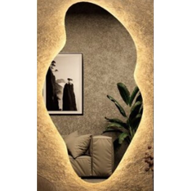 Veidrodis SANA LED I&Scaron;MANUS su funkcija nuo rasojimo, laikrodžiu ir termometru