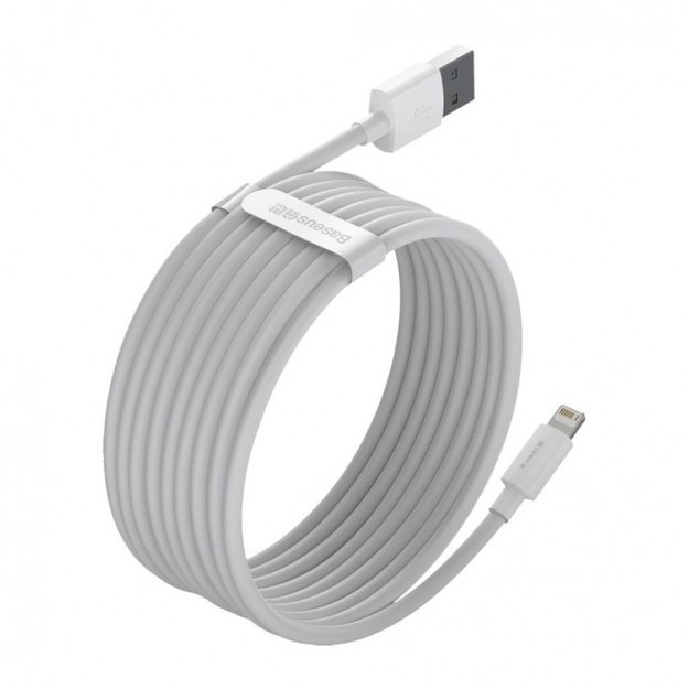 Baseus cable kit (USB - Lightning 2 pcs).  fast charging 1.5m white 1