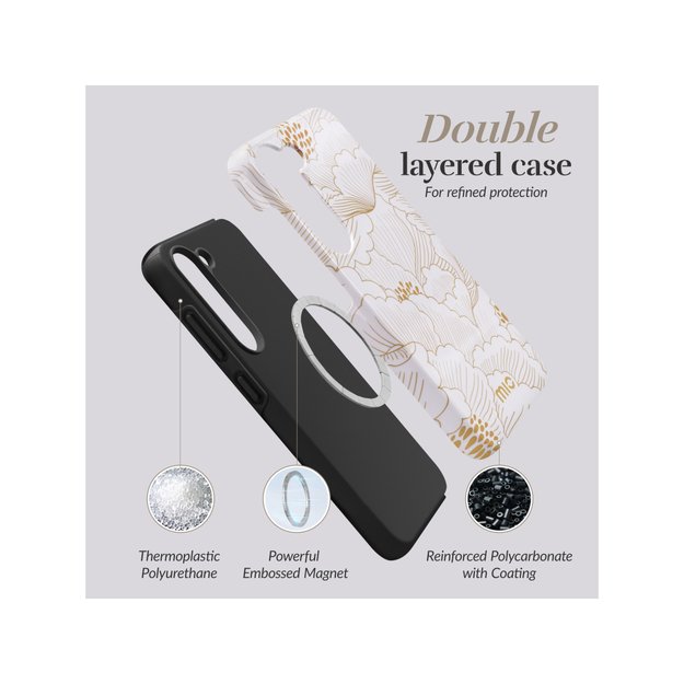 MIO White Roses Magsafe Compatible for Samsung S25 5G 6