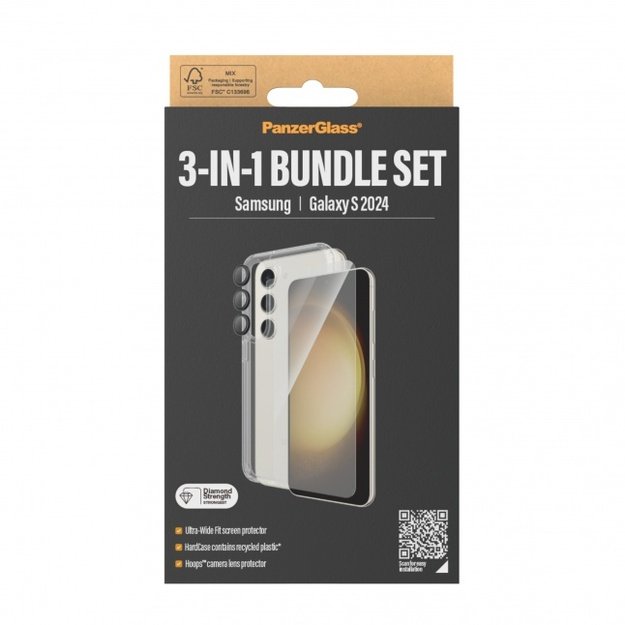 PanzerGlass screen protector for Samsung Galaxy S24 5G Case friendly 3