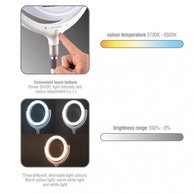 Selfie Ring Light LoomiPod Floor Lamp white 1