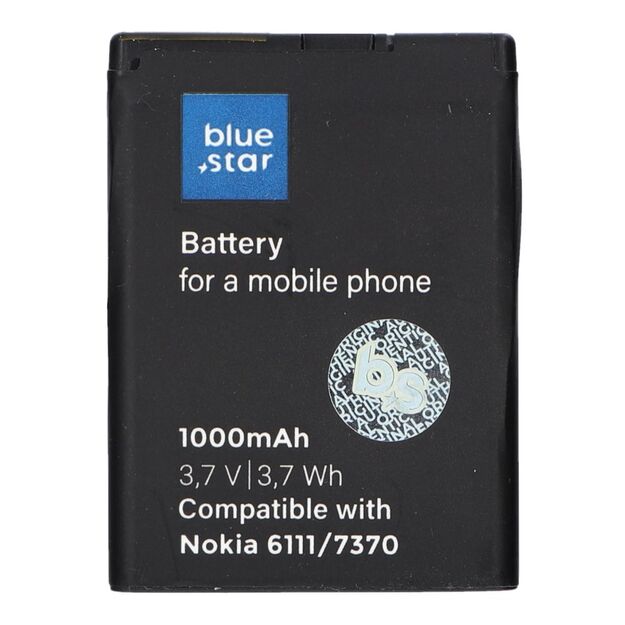 Battery for Nokia 6111 / 7370 / N76 / 2630 / 2760 / N75 / 2600 Classic 1000 mAh Blue Star Premium