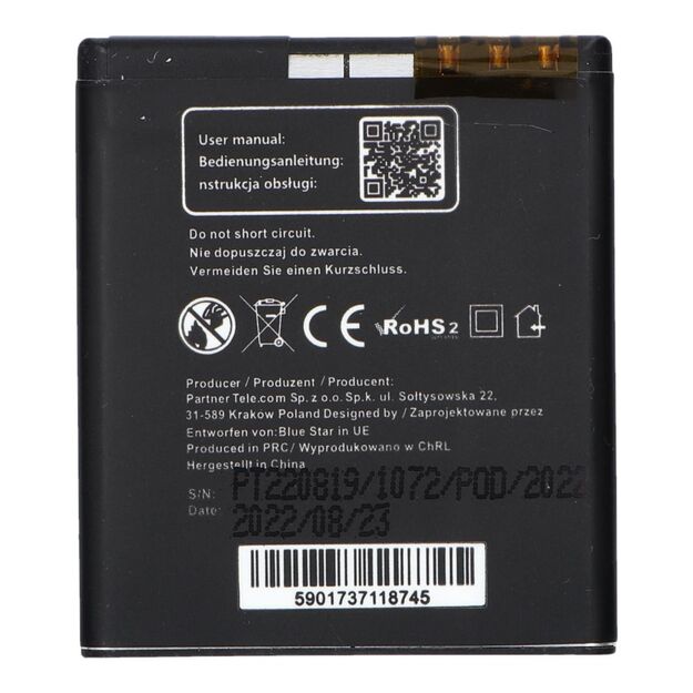 Battery for Nokia N95 / N93i / E65 1100 mAh Blue Star Premium