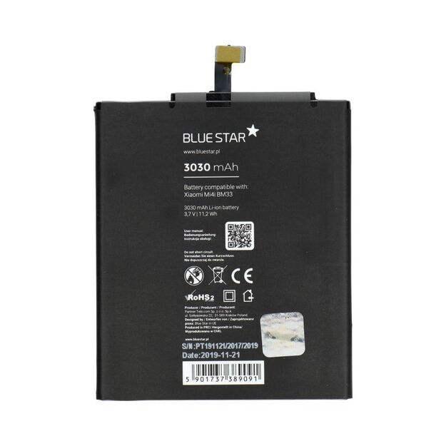 Battery for Xioami Mi4i (BM33) 3030 mAh Blue Star