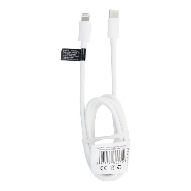 Cable Type C to Lightning PD 3A 20W C291 1 m white 1