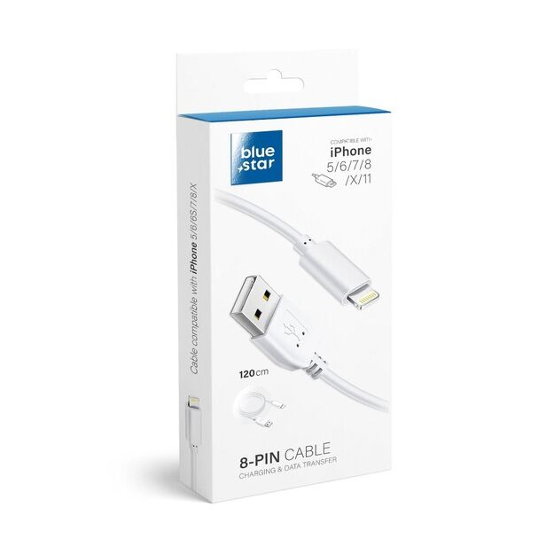 Cable USB A to Lightning Blue Star Lite 3A 1,2 m white