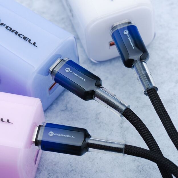 Cable USB C to Lightning Forcell F-Energy PD 3A 27W Gradient 1 m C356 black 4