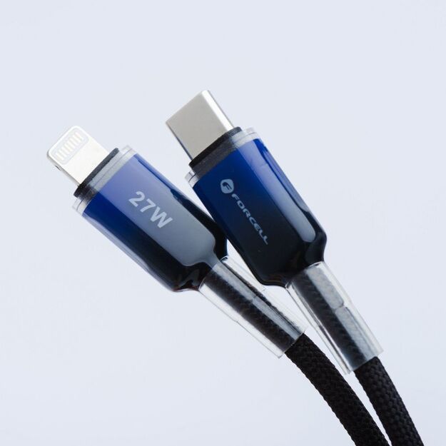 Cable USB C to Lightning Forcell F-Energy PD 3A 27W Gradient 1 m C356 black 3