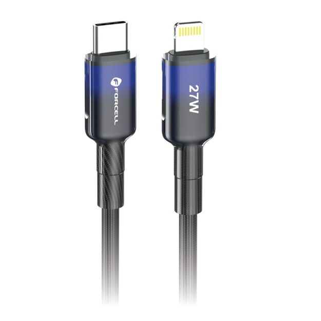 Cable USB C to Lightning Forcell F-Energy PD 3A 27W Gradient 1 m C356 black 7