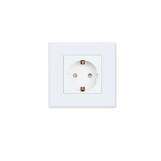 Vienvietis ki&scaron;tukinis lizdas su stikliniu rėmeliu Feelspot, baltas