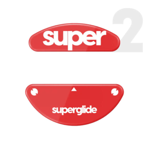 Superglide 2 (Type-C) Glass Skates SteelSeries Aerox 3 (2022) & Aerox 5 & Aerox 9 Wireless Red (Raudoni) Pakaitiniai Mouse Feet