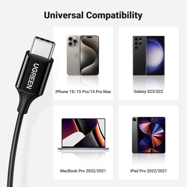 Ausinės Ugreen EP103 USB-C (30638) juodos 1