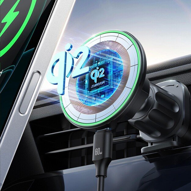 Automobilinis laikiklis-įkroviklis Joyroom JR-ZS412 Qi2 MagSafe 15W juodas 4