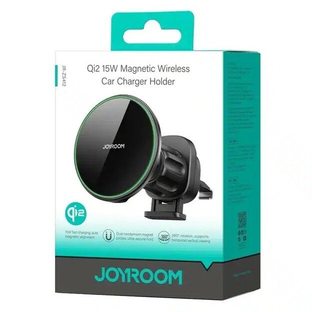 Automobilinis laikiklis-įkroviklis Joyroom JR-ZS412 Qi2 MagSafe 15W juodas 5