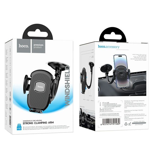 Automobilinis telefono laikiklis Hoco H10 (windshield) juodas 5