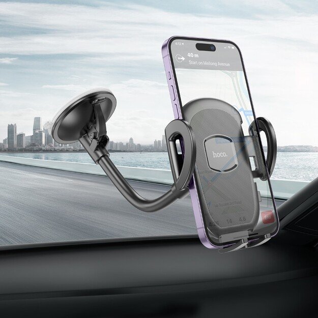 Automobilinis telefono laikiklis Hoco H10 (windshield) juodas 4